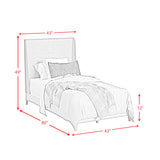 Westland Twin UPH Bed with Grey Fabric in Almond - Tampa Furniture Outlet