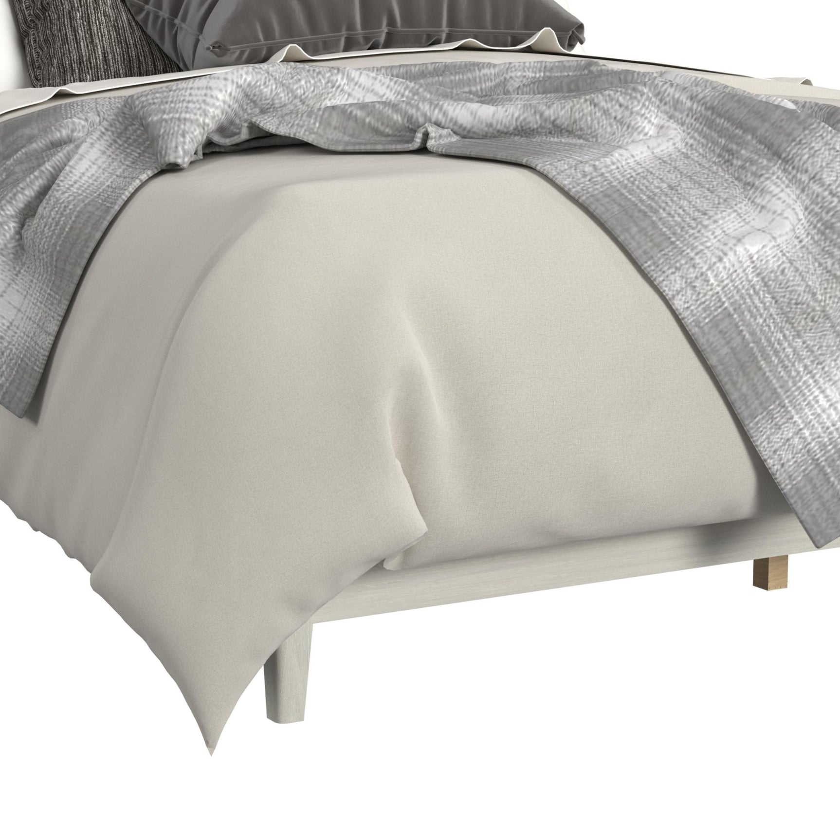 Westland Queen UPH Bed with Grey Fabric in Almond - Tampa Furniture Outlet