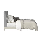 Westland Queen UPH Bed with Grey Fabric in Almond - Tampa Furniture Outlet