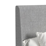 Westland Queen UPH Bed with Grey Fabric in Almond - Tampa Furniture Outlet