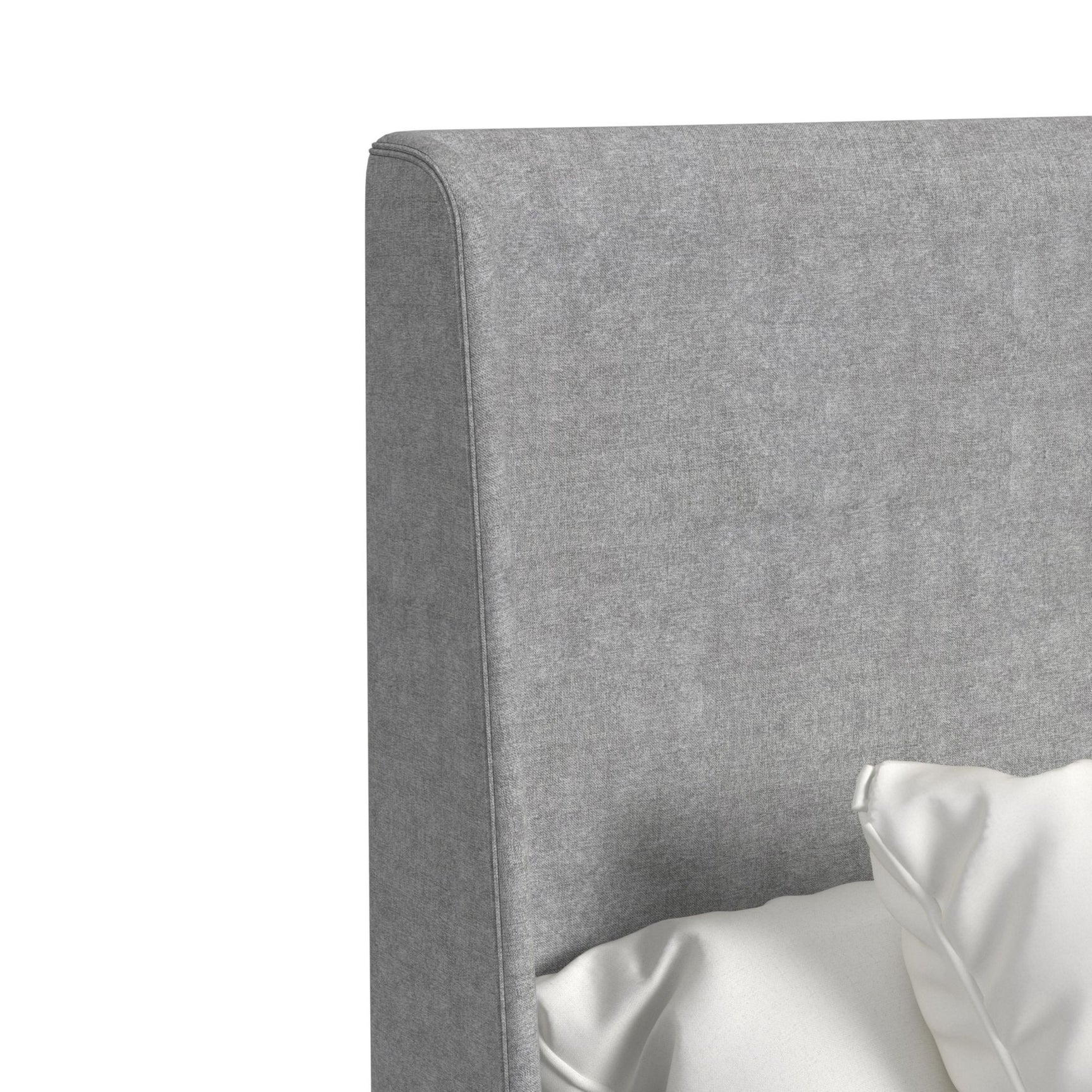 Westland Queen UPH Bed with Grey Fabric in Almond - Tampa Furniture Outlet