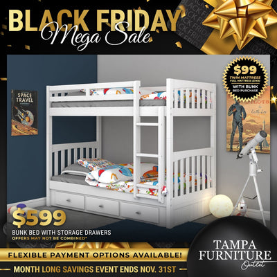 Black Friday Starry Dreams Bunk Bed with Built-In Storage - Tampa Furniture Outlet