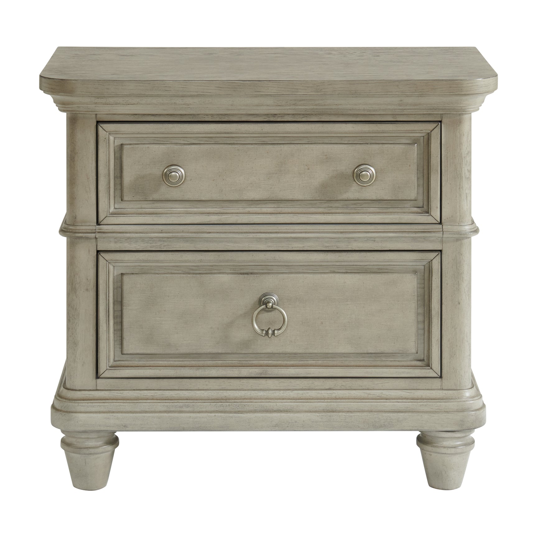 Whit-Ash 2-Drawer Nightstand with USB in Light Grey - Tampa Furniture Outlet