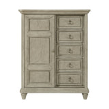 Whit-Ash 5-Drawer Door Chest in Light Grey - Tampa Furniture Outlet