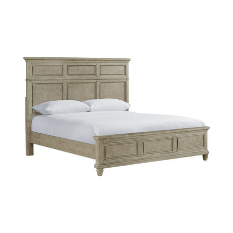 Whit-Ash King Panel Bed in Light Grey