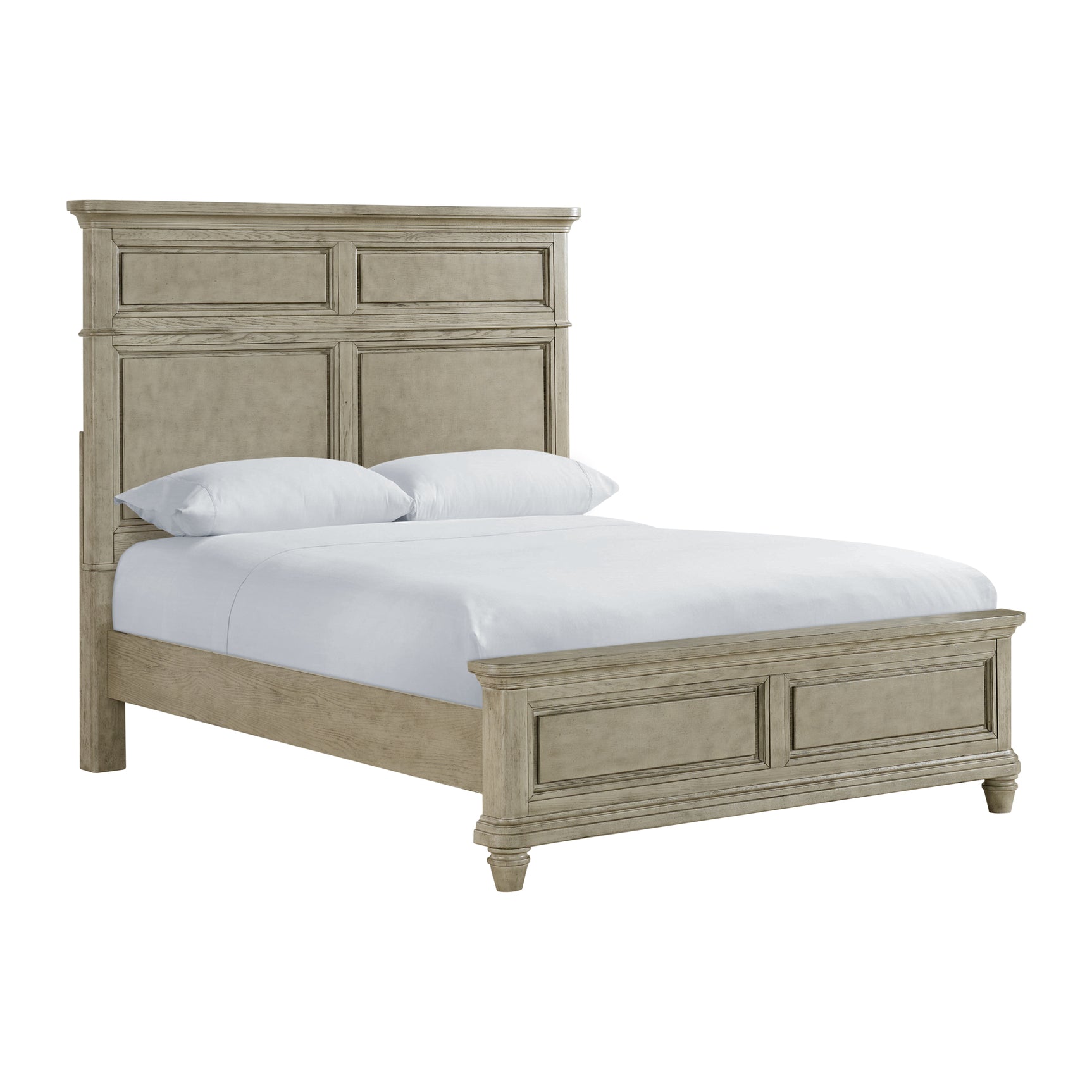Whit-Ash Queen Panel Bed in Light Grey - Tampa Furniture Outlet