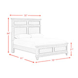 Whit-Ash Queen Panel Bed in Light Grey - Tampa Furniture Outlet