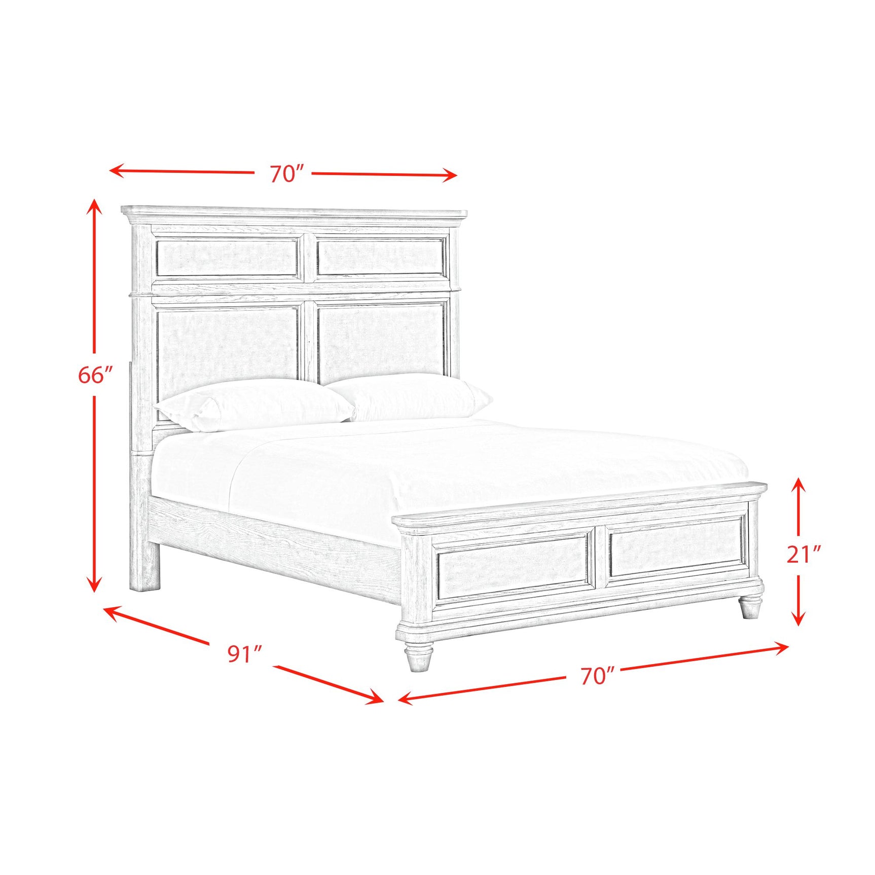 Whit-Ash Queen Panel Bed in Light Grey - Tampa Furniture Outlet