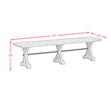Yellowstone Dining Bench with Metal Bar cross in Medium Brown - Tampa Furniture Outlet