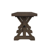Yellowstone Dining Bench with Metal Bar cross in Medium Brown - Tampa Furniture Outlet