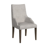 Yellowstone Dining Host Chair with Grey Fabric in Medium Brown (2 Per Carton) - Tampa Furniture Outlet