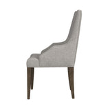 Yellowstone Dining Host Chair with Grey Fabric in Medium Brown (2 Per Carton) - Tampa Furniture Outlet