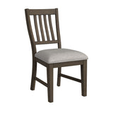 Yellowstone Dining Side Chair with Grey Fabric in Medium Brown (2 Per Carton) - Tampa Furniture Outlet