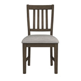 Yellowstone Dining Side Chair with Grey Fabric in Medium Brown (2 Per Carton) - Tampa Furniture Outlet