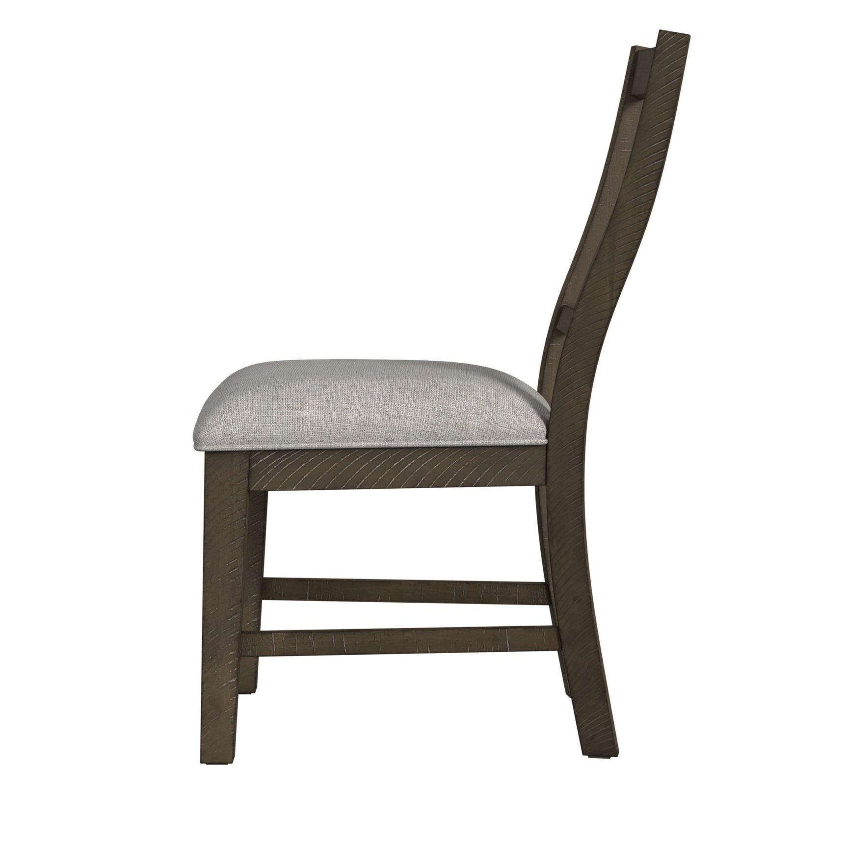 Yellowstone Dining Side Chair with Grey Fabric in Medium Brown (2 Per Carton) - Tampa Furniture Outlet