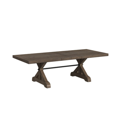 Yellowstone Dining Table with 2x12" Leaves in Medium Brown