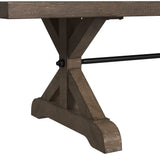 Yellowstone Dining Bench with Metal Bar cross in Medium Brown - Tampa Furniture Outlet