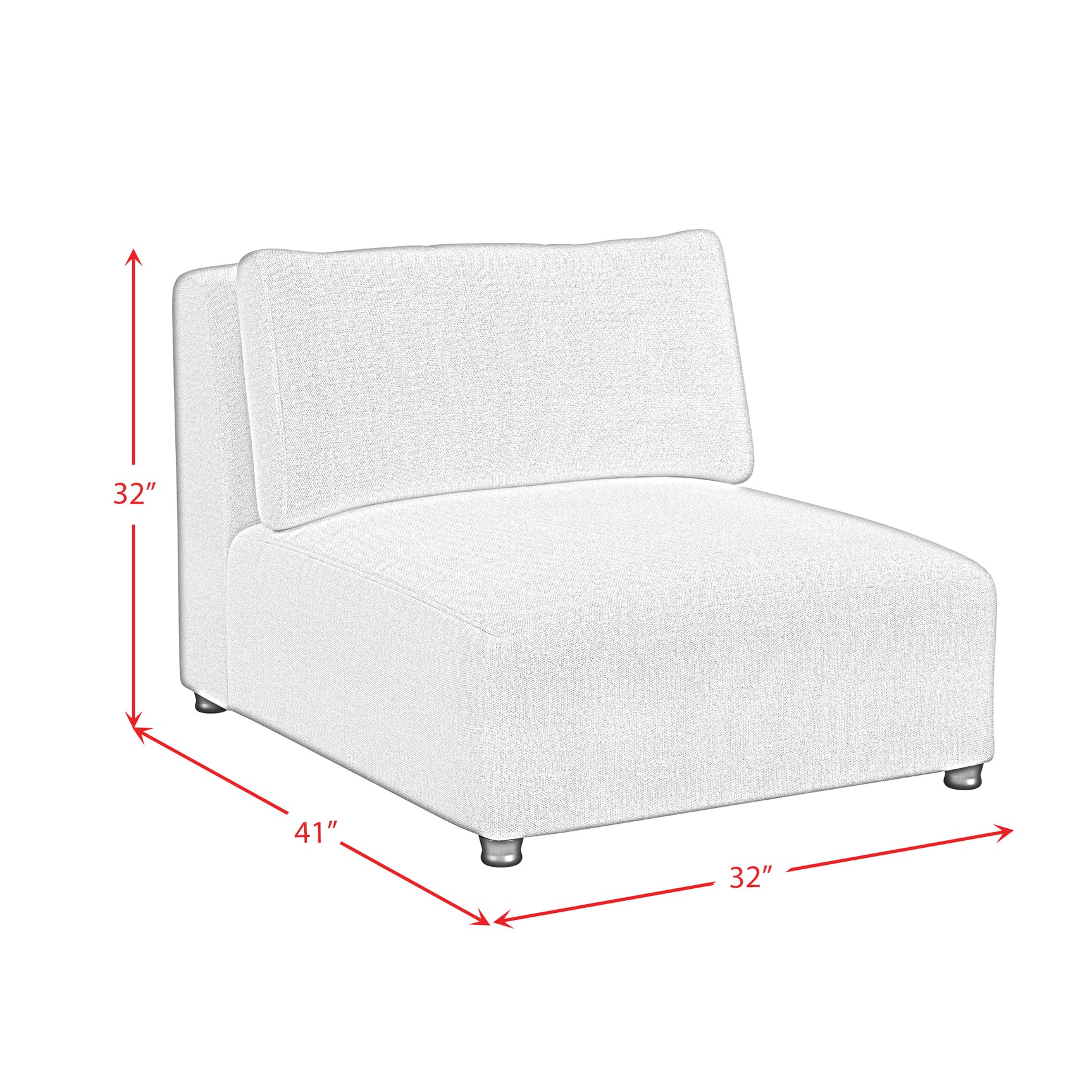 Zandara Modular Armless Chair - Olefin Beige - Tampa Furniture Outlet