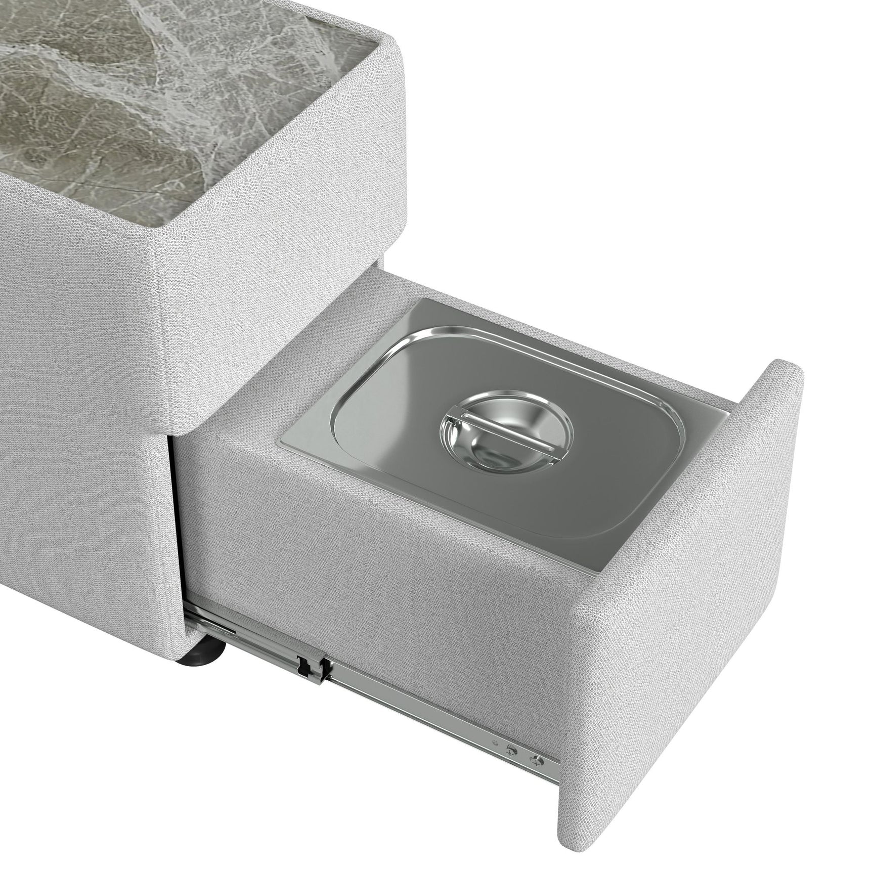 Zandara Modular Console with Speaker and Cooler - Olefin Beige - Tampa Furniture Outlet