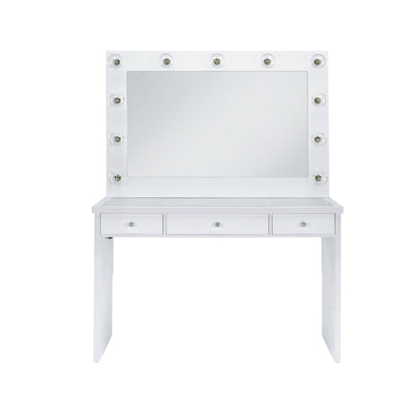 Ariana - Complete Vanity With Lightbulbs - Glossy White - Tampa Furniture Outlet