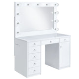 Amia - Complete Vanity With Lightbulbs - Glossy White - Tampa Furniture Outlet