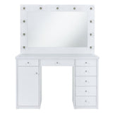 Amia - Complete Vanity With Lightbulbs - Glossy White - Tampa Furniture Outlet