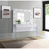 Jacey - Complete Vanity With Lightbulbs - Glossy White - Tampa Furniture Outlet