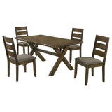 Alston 5-piece Rectangular Dining Table Set Knotty Nutmeg - Tampa Furniture Outlet