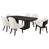 Leandro 7-piece Rectangular Dining Table Set Burnished Black - Tampa Furniture Outlet