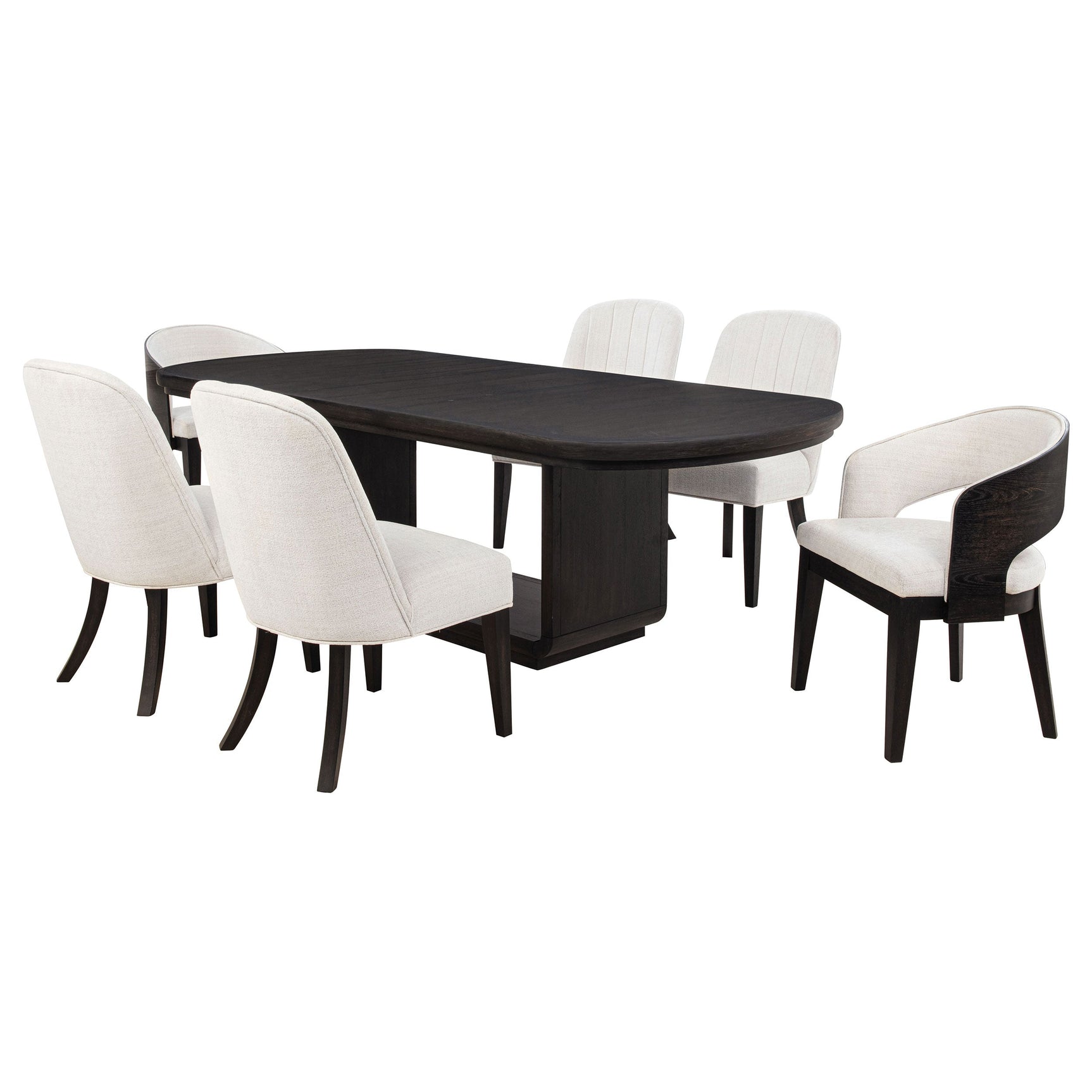 Leandro 7-piece Rectangular Dining Table Set Burnished Black - Tampa Furniture Outlet