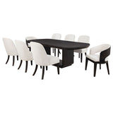 Leandro 9-piece Rectangular Dining Table Set Burnished Black - Tampa Furniture Outlet