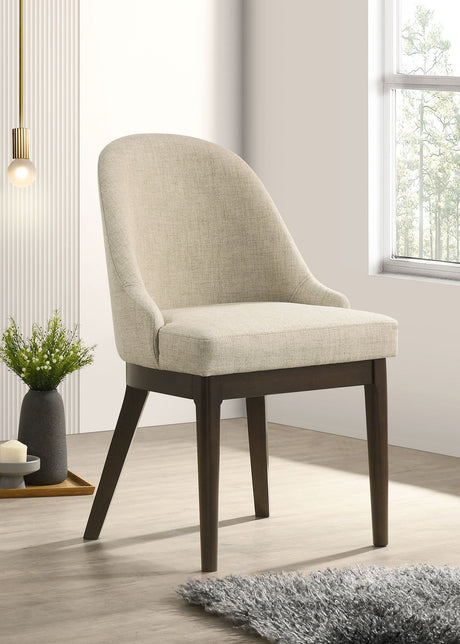 Reseda Upholstered Dining Side Chair Beige (Set of 2) - Tampa Furniture Outlet
