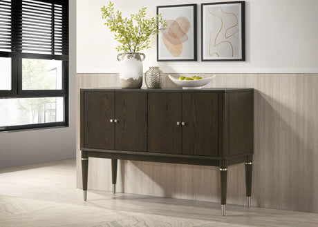 Reseda 4-door Dining Sideboard Server with Shelves Ash Brown - Tampa Furniture Outlet