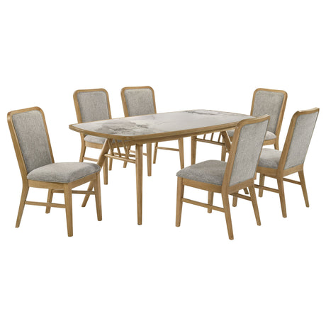 Croyden 7-piece Rectangular Dining Set Weathered Natural - Tampa Furniture Outlet