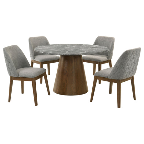 Franklin 5-piece 50-inch Round Dining Table Set Grey and Dark Oak - Tampa Furniture Outlet
