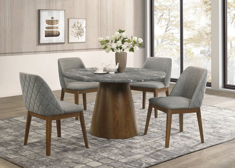 Franklin 5-piece 50-inch Round Dining Table Set Grey and Dark Oak - Tampa Furniture Outlet