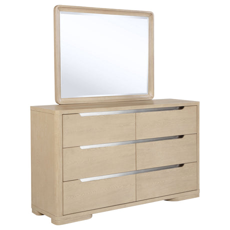 Ladera 6-drawer Bedroom Dresser and Mirror Light Elm - Tampa Furniture Outlet