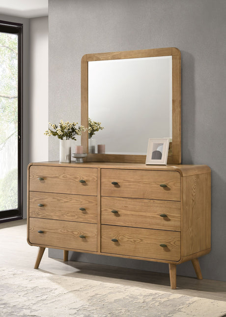 Robyn 6-drawer Bedroom Dresser and Mirror Light Ash - Tampa Furniture Outlet