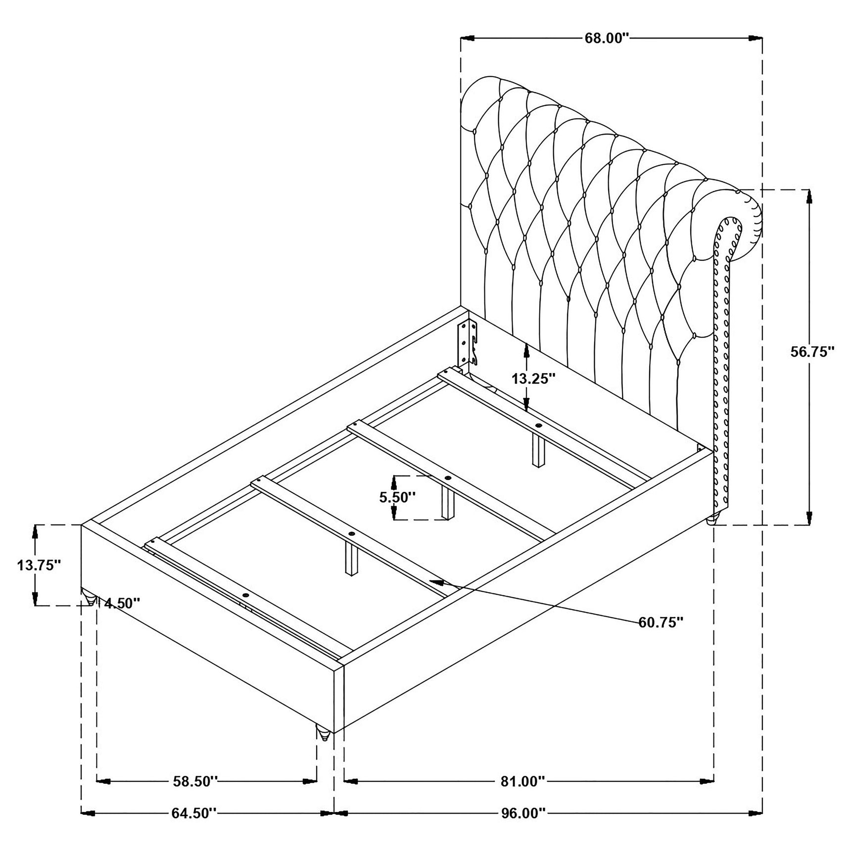 Devon 57-inch Upholstered Queen Panel Bed Beige - Tampa Furniture Outlet