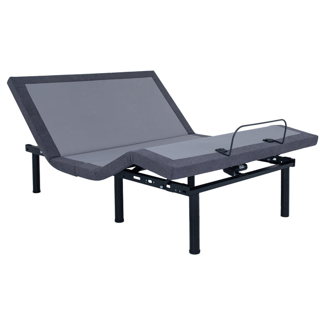 Negan Eastern King Adjustable Bed Base Grey and Black - Tampa Furniture Outlet