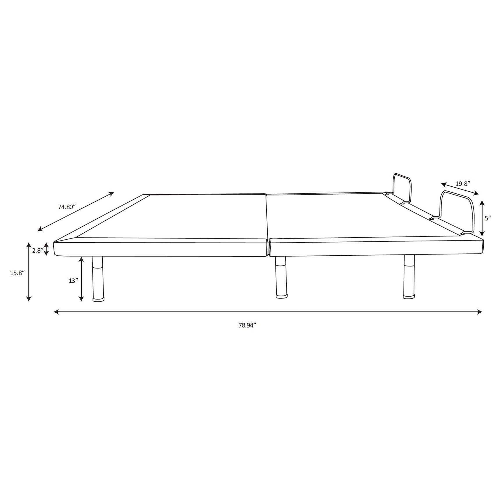 Negan Eastern King Adjustable Bed Base Grey and Black - Tampa Furniture Outlet