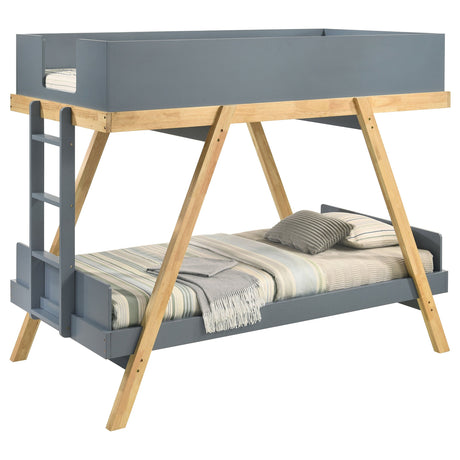 Frankie Twin Over Twin Bunk Bed with 7-inch Mattresses Blue - Tampa Furniture Outlet