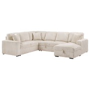 Devonshire Sleeper Sectional Sofa Storage Chaise Camel - Tampa Furniture Outlet