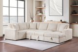 Devonshire Sleeper Sectional Sofa Storage Chaise Camel - Tampa Furniture Outlet