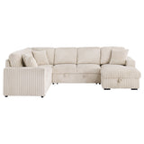 Devonshire Sleeper Sectional Sofa Storage Chaise Camel - Tampa Furniture Outlet