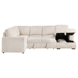 Devonshire Sleeper Sectional Sofa Storage Chaise Camel - Tampa Furniture Outlet