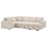 Devonshire Sleeper Sectional Sofa Storage Chaise Camel - Tampa Furniture Outlet