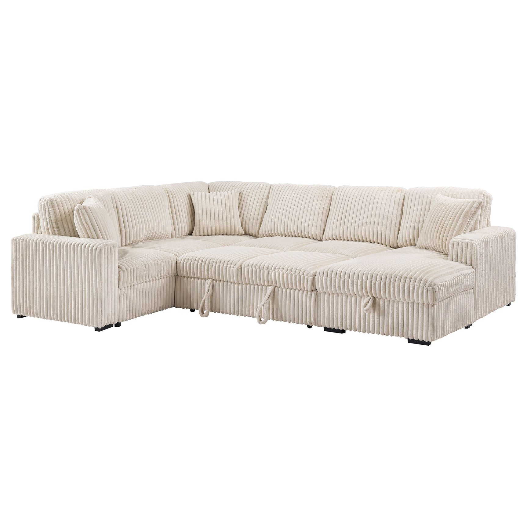 Devonshire Sleeper Sectional Sofa Storage Chaise Camel - Tampa Furniture Outlet