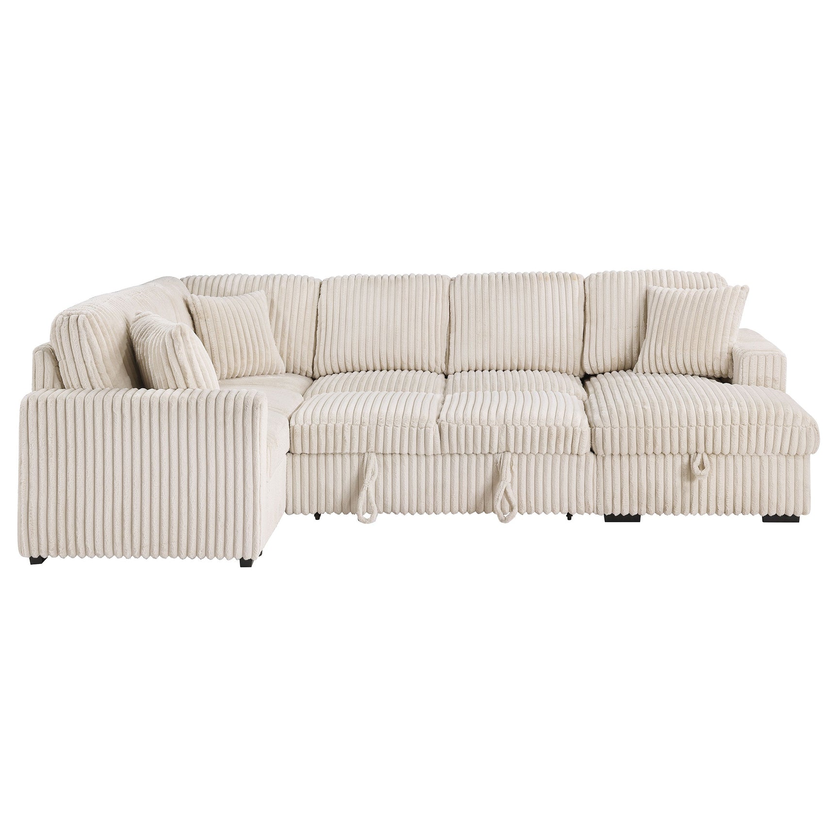 Devonshire Sleeper Sectional Sofa Storage Chaise Camel - Tampa Furniture Outlet