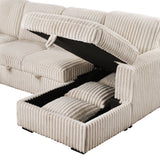 Devonshire Sleeper Sectional Sofa Storage Chaise Camel - Tampa Furniture Outlet